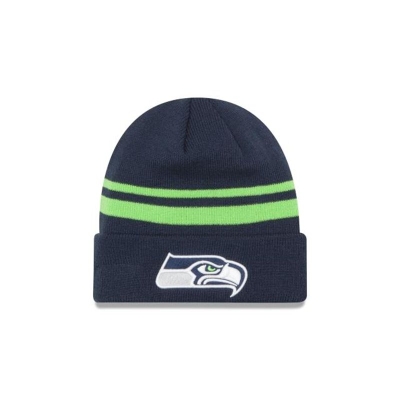 Blue Seattle Seahawks Hat - New Era NFL Cuff Knit Beanie USA3841062